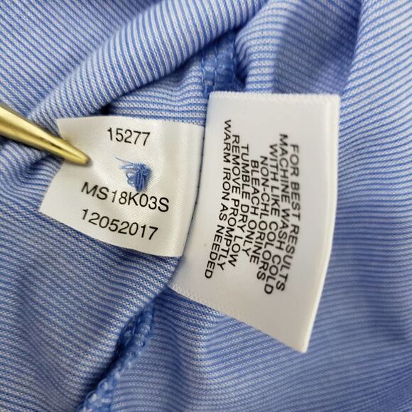 PETER MILLAR Crown Ease Briarwood Stripe Nanoluxe Polo Shirt Men L Cotton Blue - Picture 13 of 13